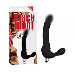 Вібрострапон безремневий силіконовий чорний Chisa Strap On Cavalier