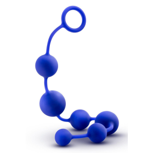 Анальные бусы силиконовые синие Blush Performance 