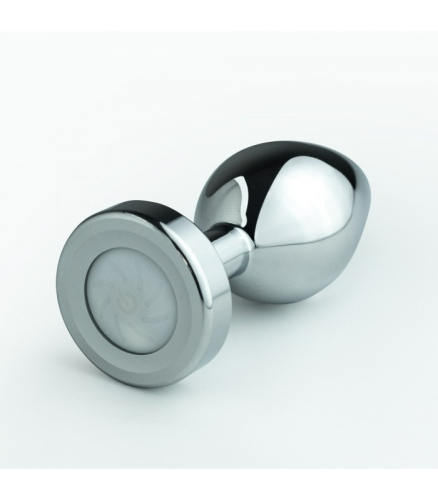 Анальная металлическая пробка серебристого цвета с разноцветным диодом Crushious - 4