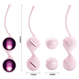 Шарики вагинальные силиконовые со смещенным центром тяжести Baile кремовый D 3,3 см 97 г