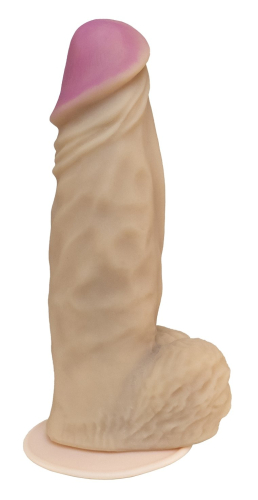 Великий фалоімітатор 19,5 см/6,7 см реалістичний EGZO гігант на присоску з кібершкіри - 2