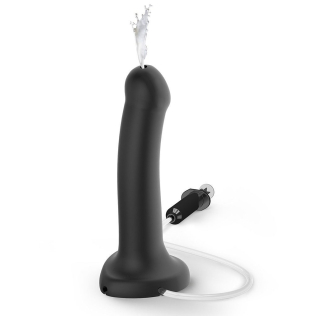 Кончающий гибкий фаллоимитатор Strap-On-Me Dildo Cum Black черного цвета