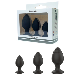 Анальные пробки черного цвета 3 штуки BOSS of TOYS Boss Series Anal Plugs