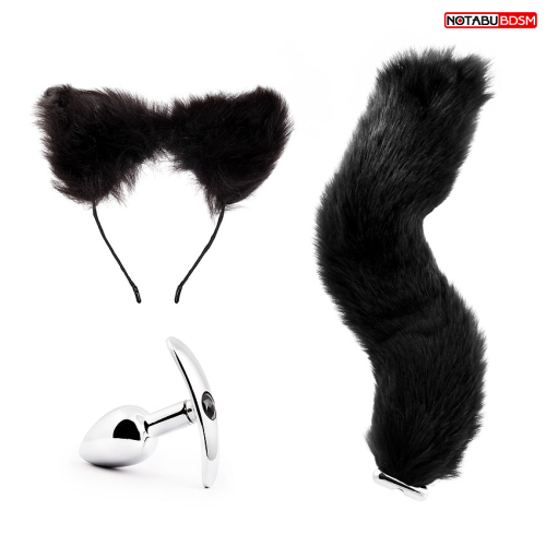 Металлическая анальная втулка Notabu с дополнгительным креплением хвоста+в подарок ушки - 2