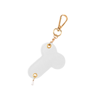 Брелок в форме фаллоса на карабине для ключей Белый Art of Sex Fhallus