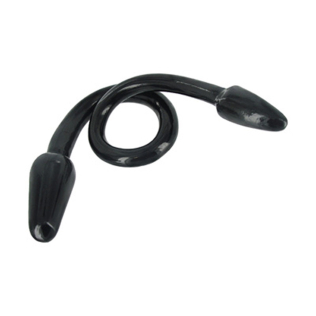 Двухсторонняя анальная пробка цвета черного металлика Master Series 