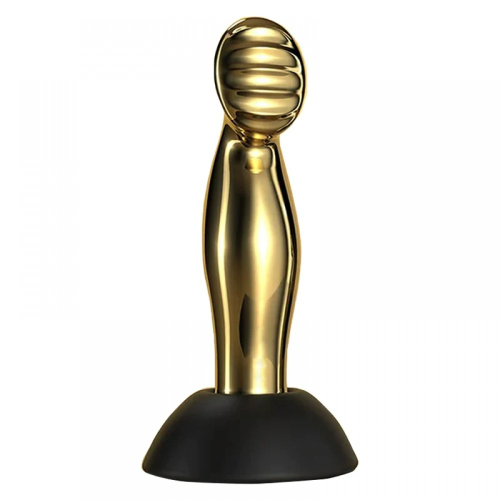 Вибратор для простаты с пультом ДУ металлический золотистого цвета Lockink Sevanda Eros - 2