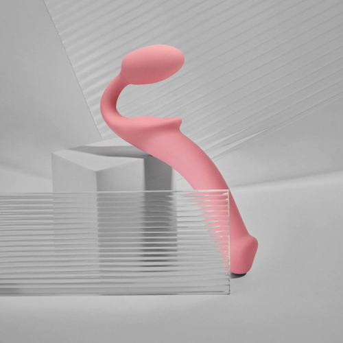 Безремневий страпон повністю регульований рожевого кольору Strap-On-Me Rose розмір S - 3