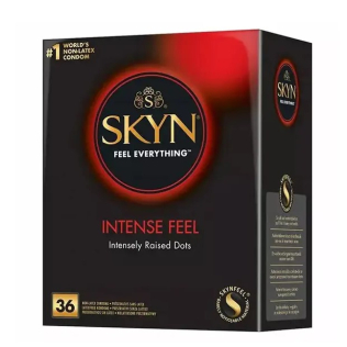 Презервативы полиизопреновые безлатексные с интенсивной точечной структурой и силиконовой смазкой Skyn Intense Feel 36 штук