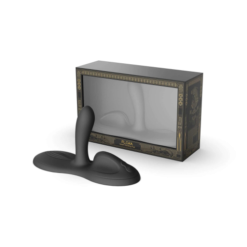 Смарт вибратор пульсатор с виброподушкой для одновременной стимуляции клитора влагалища и ануса черного цвета Zalo Flora Ivory - 5