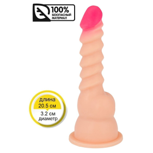 Силіконовий 13,5 / 3,2 см фалоімітатор на присоску Brazzers DWS034 20.5 см х 3.2 см