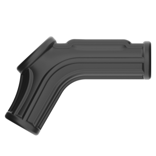 Вібронасадка на член і мошонку з горизонтальними реберцями по всій довжині чорного кольору Lovetoy - 3