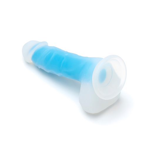 Фалоімітатор на присоску Blue Mamba великий, колір: блакитний So Divine - 6