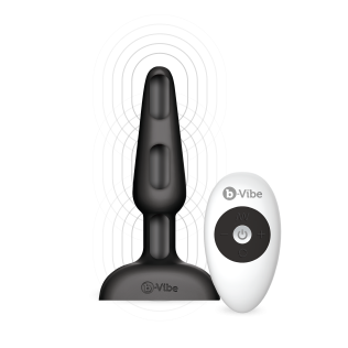 Анальная пробка для эротических игр с 3 моторами B-Vibe черная