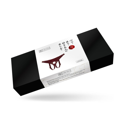 Трусики для страпону з натуральної шкіри бордового кольору Liebe Seele - 9