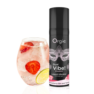 Жидкий вибратор со вкусом коктейля Джин тоник клубника Orgie DUAL VIBE! 15 мл 
