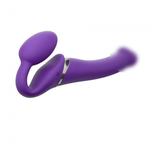 Безремневий страпон з вібрацією і пультом ДУ Strap-On-Me Vibrating Violet m діаметр 3,3 см - 1