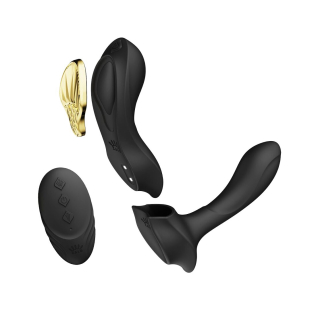 Вибратор в трусики для стимуляции клитора черного цвета с пультом ДУ Zalo AYA Obsidian