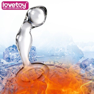 Скляний вигнутий фалоімітатор прозорий Lovetoy