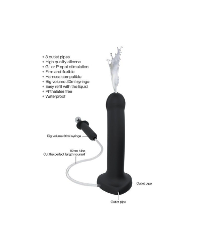 Кінчаючий гнучкий фалоімітатор Strap-On-Me Dildo cum Black чорного кольору - 3