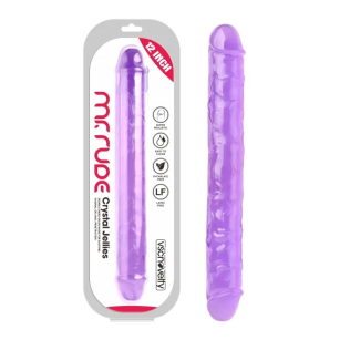 Фалоімітатор подвійний реалістичний Mr. Rude Crystal Jellies Realistic Double-Ended Dildo Purple 12.0