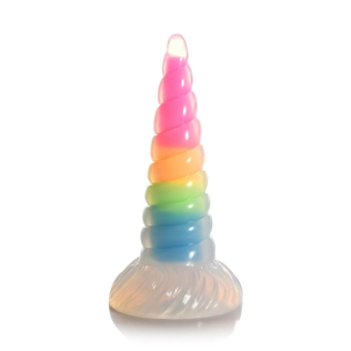 Фентезійний фалоімітатор на присосці райдужний Creature Cocks Luminescent Rainbow Dildo