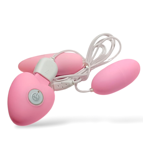 Виброяйца с проводными пультом управления розового цвета Cottelli Collection Rolles - 4