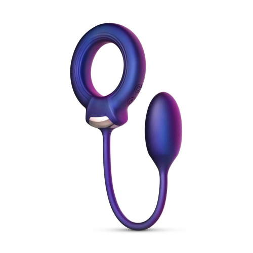 Вибратор для простаты с эрекционным кольцом на член фиолетового цвета Hueman - 1