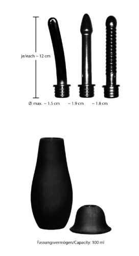 Анальный душ Bad Kitty Douche с тремя насадкамичерный - 5