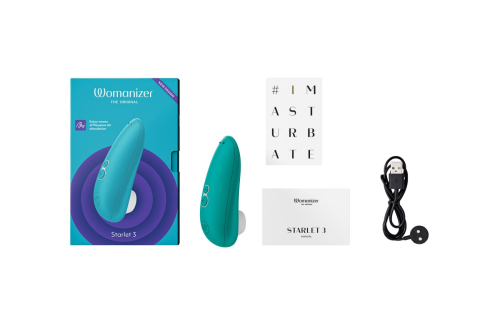 Вакуумный клиторальный стимулятор бирюзовый Womanizer Starlet 3 - 4