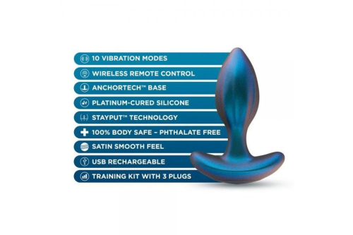 Набор анальных вибропробок на пульте управления голубые Blush Anal Adventures - 3