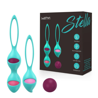 Вагінальні кульки з внутрішньою кулькою, що рухається, блакитного кольору Winyi 2 штуки
