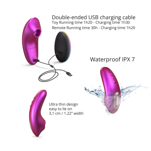 Вакуумный клиторальный стимулятор с пультом управления розового цвета Love To Love Dreamer - 4