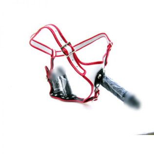 Ремінний страпон з трьома реалістичними силіконовими фалоімітаторами чорного кольору Bdsm4u