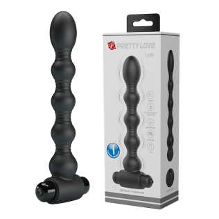 Силіконовий анальний ланцюжок з вібростимуляцією чорний Pretty Love Lynn