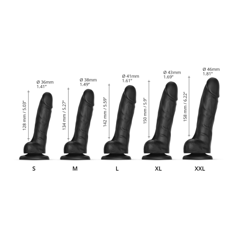 Фаллоимитатор Strap-On-Me SLIDING SKIN REALISTIC DILDO BLACK - XXL - 4