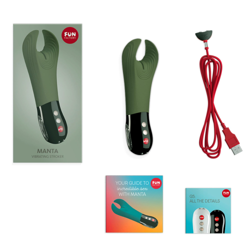 Вибратор для пениса Fun Factory MANTA deep sea blue/black, подходит для парных игр - 5