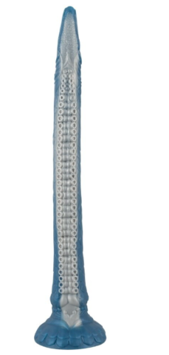 Довгий фалоімітатор із присоскою у вигляді щупалець вугра синього кольору Beasty Cocks Eel of Ecstasy - 5