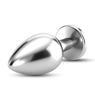 Анальная пробка с кольцом для карабина металлическая серебристая OKOVA размер M